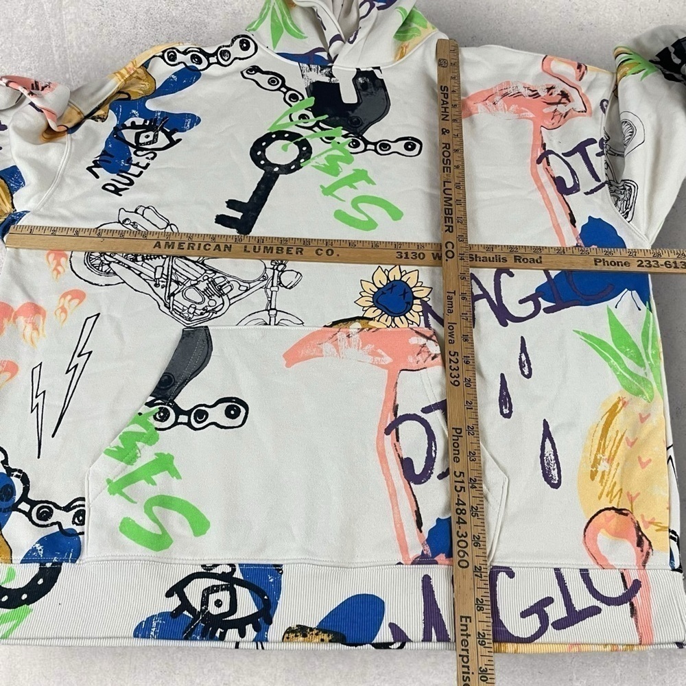 No Boundaries Hoodie Mens XL Streetwear Hip Hop Trippy Mushroom Skater R1 - Picture 7 of 10